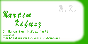 martin kifusz business card